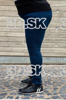 Older black woman leg deep blue jeans photo 0001